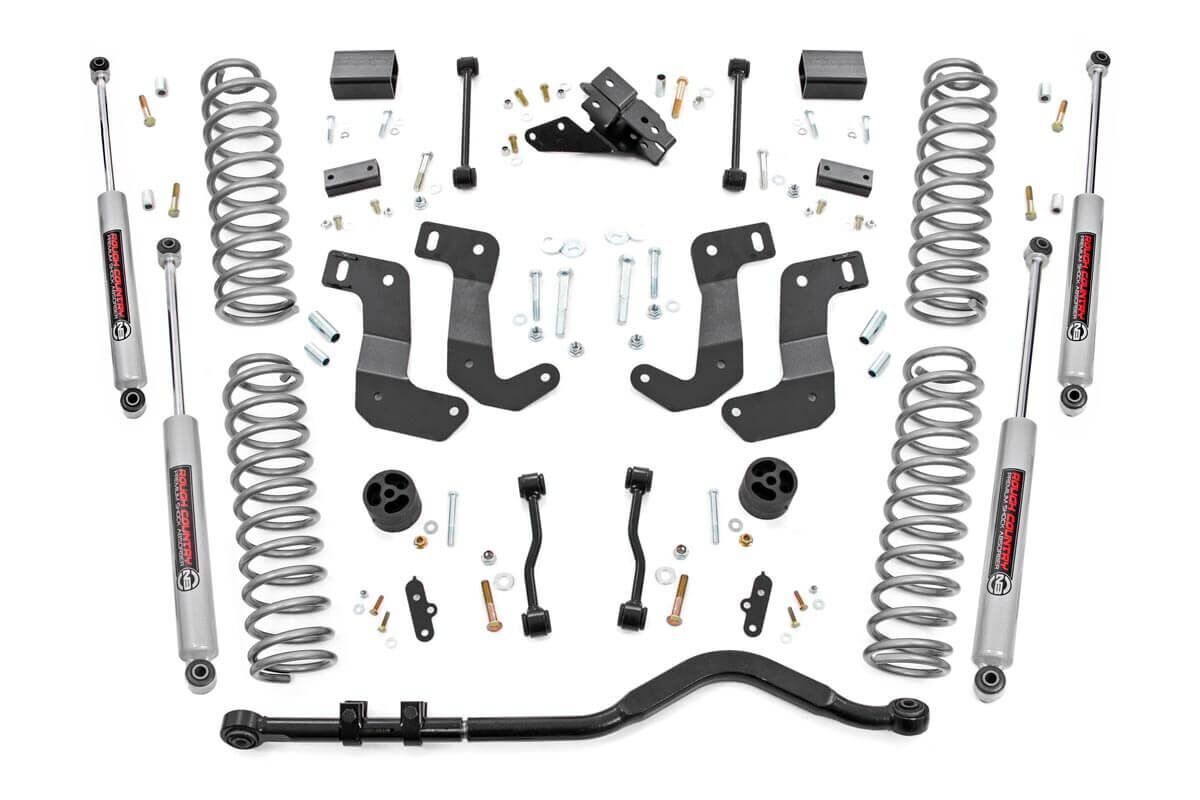 Jeep Wrangler Suspension Lift Kit - Front + Rear - Rough Country - 3.5 Inch Lift Kit | C/A Drop - '21-'23